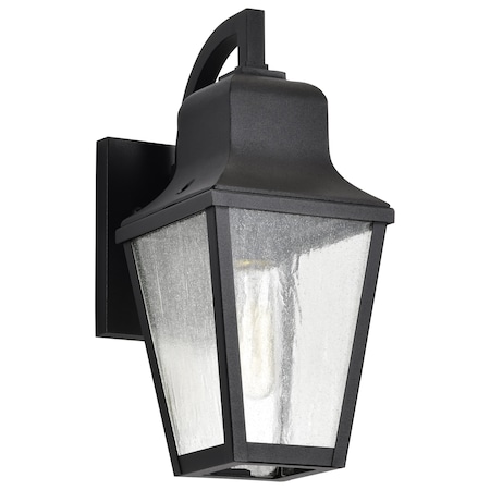 Nuvo Lawrence - 1 Light Small Wall Lantern - Matte Black with Clear Seeded Glass 60/8131